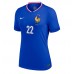 Camiseta Francia Theo Hernandez #22 Primera Equipación Replica Eurocopa 2024 para mujer mangas cortas